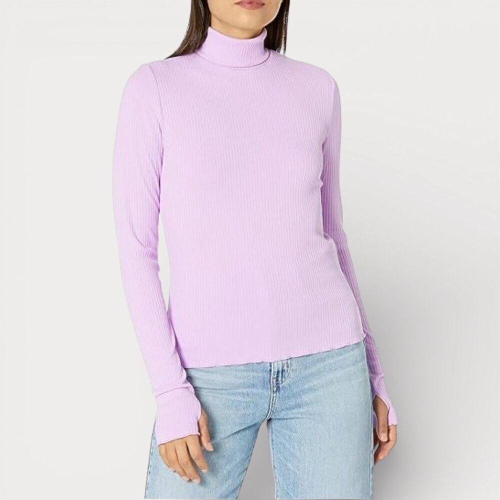 NWT Show Me Your Mumu Ribbed Turtleneck Sweater - Lilac/Lavender - Women Sz XS